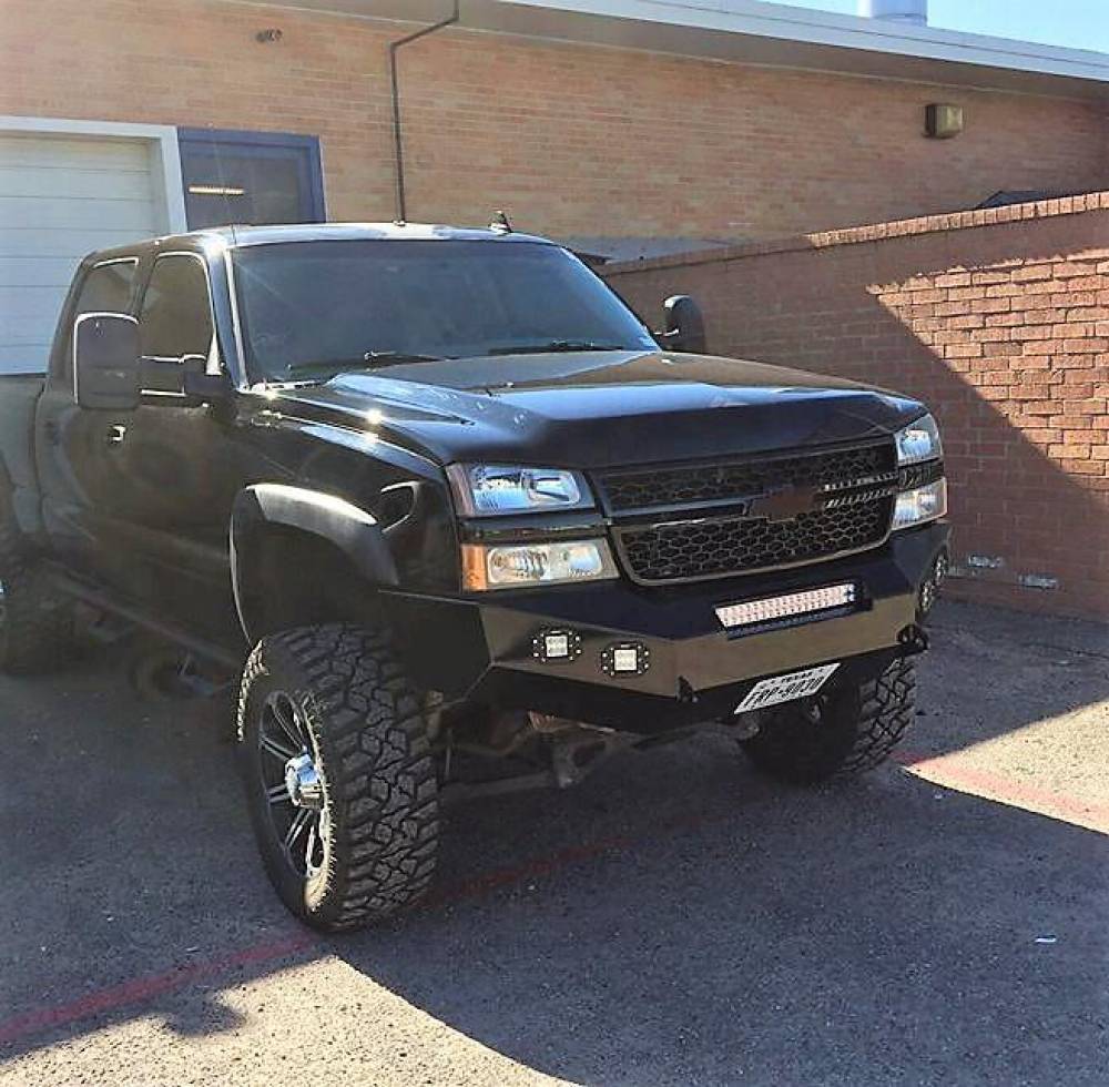 Custom Steel Grille Kit For Chevy Silverado 1500/2500 2003-2007 – Satin Black, Laser Cut