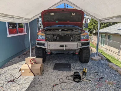 NISSAN TITAN 2003-2015 with EMBARK FRONT Weld It Yourself Offroad installed
